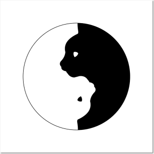 cat yin yang Posters and Art